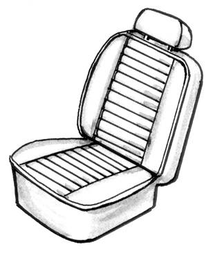 SEAT COVER SET, BLACK VINYL, FRONT & REAR, GHIA CONV. 1972-74 (Headrest Sold Separately # 143-790V-BK)