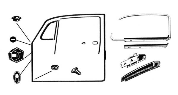 KIT, DOOR RESTORATION, LEFT & RIGHT, BUG SEDAN 1967