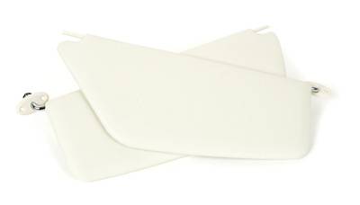 SUNVISORS, WHITE WITH MIRROR, LEFT & RIGHT, BUG SEDAN 1965-67