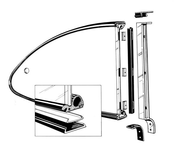 West Coast Metric - POPOUT KIT, COMPLETE QUARTER WINDOW SEALS BOTH SIDES, GHIA SEDAN 1960-71 *MADE IN USA BY WCM*