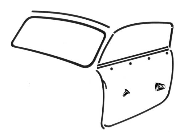 SEAL SET TOP TO BODY, WITH AMERICAN FRONT WINDOW SEAL, GHIA CONV. 1972-74