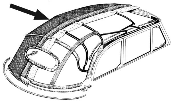 TOP COVER, TAN STAYFAST CANVAS, BUG CONVERTIBLE 1950-57 *MADE IN USA*