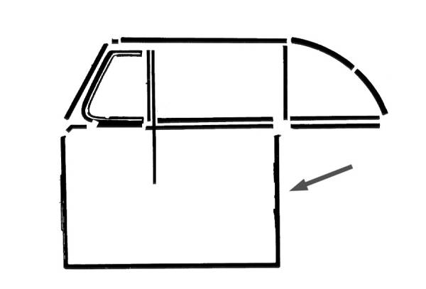 DOOR SEAL, LEFT, BUG CONV. 1950-79