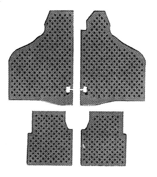 FLOOR MATS, FRONT AND REAR, BLACK RUBBER WITH HOLES LIKE ORIGINAL, THING 1973-74