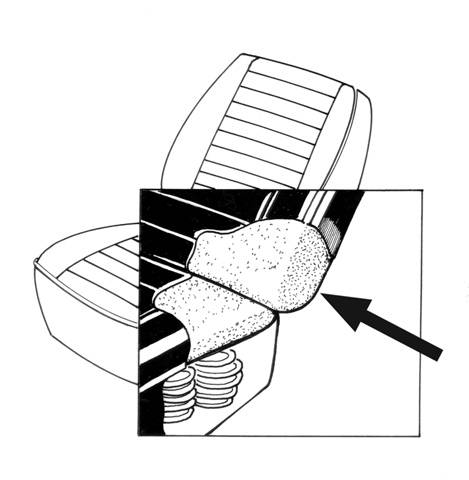 CUSHION, FRONT SEAT BACKREST, LEFT & RIGHT, BUG 1973 & TYPE 3 1973