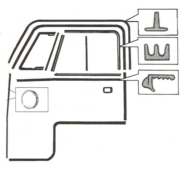 West Coast Metric - SEAL SET, DELUXE DOOR & WINDOW, BUS 1964-67
