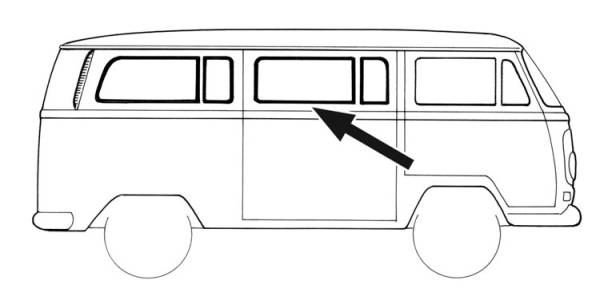 SEAL, CENTER WINDOW WITH VENT WING, LEFT OR RIGHT, AMERICAN STYLE, BUS 1968-79 *MADE IN USA BY WCM*