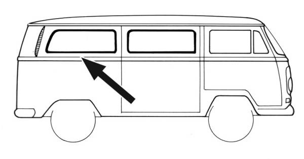 SEAL, REAR SIDE WINDOW WITHOUT VENT WING, LEFT OR RIGHT, AMERICAN STYLE, BUS 1968-79 *MADE IN USA BY WCM*