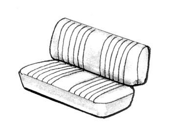 SEAT COVERS, MIDDLE SEAT 3/4 BENCH, SMOOTH WHITE VINYL, BUS 1950-1973 (Call or Email to Order)