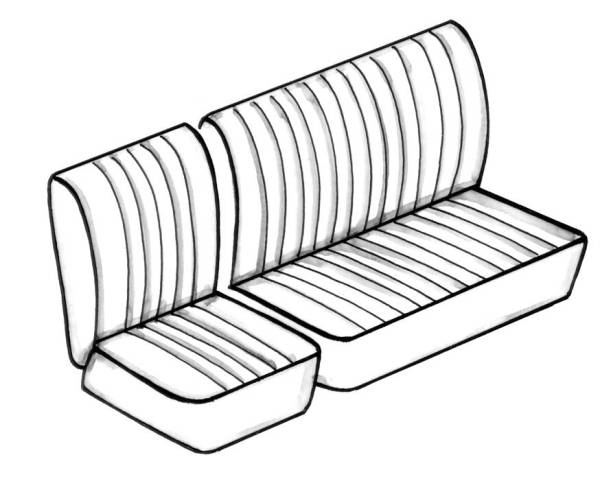 West Coast Metric - SEAT COVERS, MIDDLE BENCH WITH 1/3 FOLD DOWN, BEIGE BASKETWEAVE, BUS 1974-79