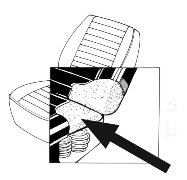 FOAM PADDING, FRONT SEAT BOTTOM LEFT & RIGHT, ALL GHIA 1956-74