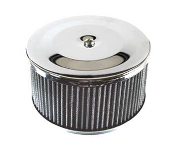 AIR CLEANER WITH GAUZE FILTER, HIGH FLOW FOR STOCK CARB,  4" TALL X 5.5" WIDE (Replacement Filter Part # 111-046)