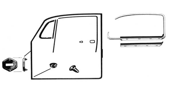 KIT, DOOR RESTORATION, LEFT & RIGHT, BUG SEDAN 1952-59