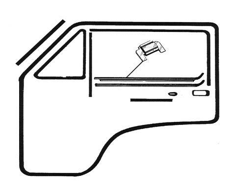 DOOR SEAL KIT, MODELS WITH CHROME DOOR WINDOW MOLDINGS *GERMAN* VANAGON 1984-91