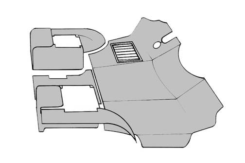 West Coast Metric - CARPET KIT, FRONT FLOOR AND SEAT PEDESTALS, 7 PIECE CHARCOAL LOOP CARPET, VANAGON 1980-91