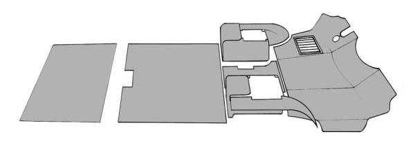 CARPET KIT, COMPLETE 9 PIECE BROWN LOOP WITH EDGING, VANAGON 1985-86 *THAT HAS MIDDLE REAR BOX SEAT* (Special Order, Call or Email)