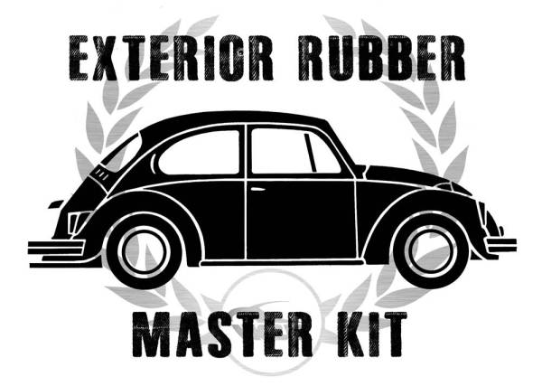 *MASTER KIT* EXTERIOR RUBBER, BUG SEDAN 1961 (With American Style window seals. See description for complete contents)