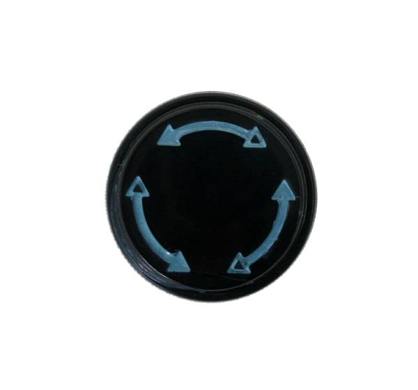 CAP, FRESH AIR KNOB WITH OEM BLUE ARROWS, BUG 1968-77, GHIA 1968-74, TYPE 3 1968-73 *MADE BY WCM*