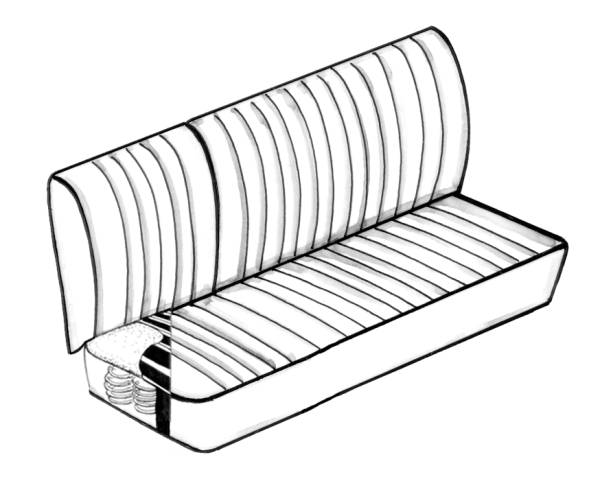 SEAT FOAM BOTTOM, MIDDLE FOLD DOWN BENCH, BUS 1950-79