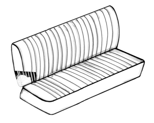 SEAT FOAM, MIDDLE 3/4 BENCH SEAT BACKREST, BUS 1959-79