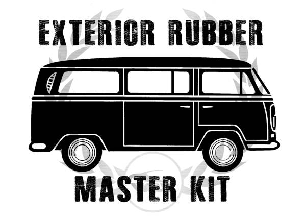 *MASTER KIT* EXTERIOR RUBBER, BUS 1968 (With American Style window seals, see description for complete contents)