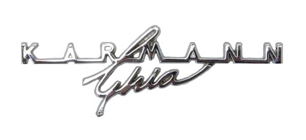 DASH KARMANN GHIA EMBLEM SCRIPT, CHROME, GHIA 1967-74