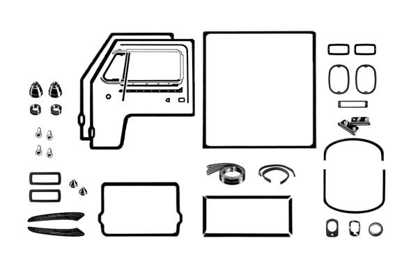 DELUXE BODY RUBBER KIT, BUS 1970-71 (Window seals sold separately, see description for complete contents)