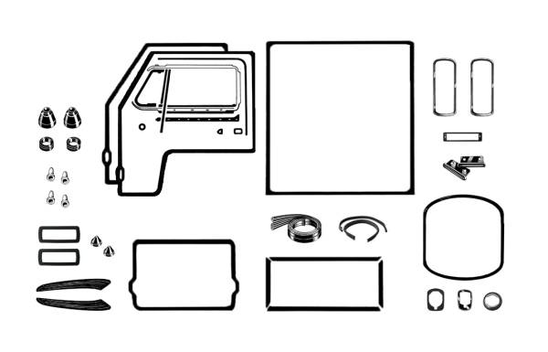 DELUXE BODY RUBBER KIT, BUS 1972 (Window seals sold separately, see description for complete contents)