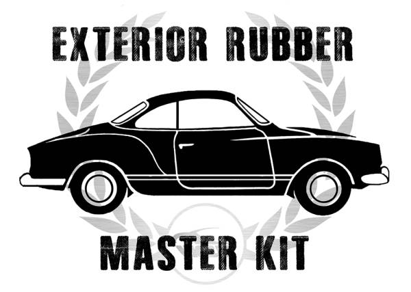 *MASTER KIT* EXTERIOR RUBBER, GHIA SEDAN 1956-57 (With American Style window seals. See description for complete contents)
