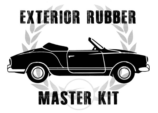 *MASTER KIT* EXTERIOR RUBBER, GHIA CONVERTIBLE 1970 (With American Style window seals, see description for complete contents)