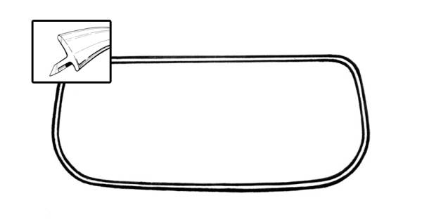 West Coast Metric - MOLDING, REAR WINDOW METAL TRIM "T" STYLE WITH CLIPS *GERMAN* GHIA 1967-74
