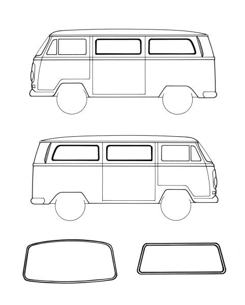 COMPLETE WINDOW SEAL KIT, AMERICAN STYLE WITH INSERTS, BUS 1968-79  (Includes: Front, Rear, 4 Side Windows without Vent Wings, Metal Trim Inserts & Clips) *MADE IN USA BY WCM*