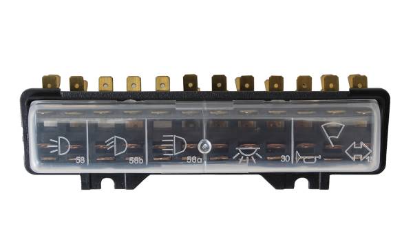 FUSE BOX WITH COVER, 12 FUSE, BUG & GHIA 1971 (Bug starting at VIN 1112799843)