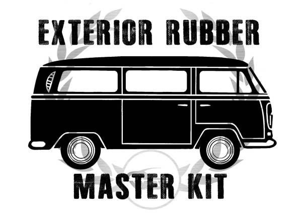 *MASTER KIT* EXTERIOR RUBBER, BUS 1977-79 (With American Style window seals, see description for complete contents)