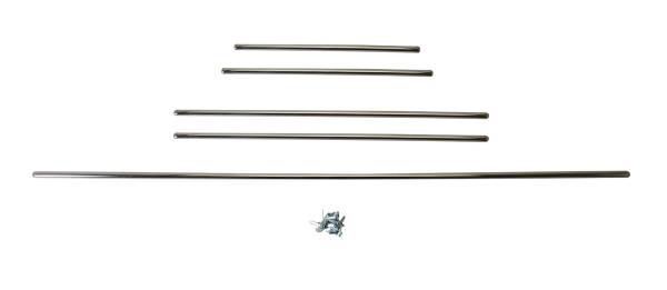 DOOR MOLDING, INTERIOR STAINLESS 5 PIECE SET WITH CLIPS, BUG SEDAN 1966 (This set is for cars with 1 armrest, if you have 2 use Part # 151-311)