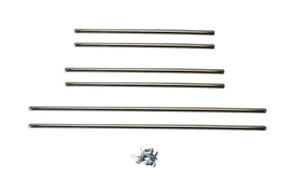 DOOR MOLDING, INTERIOR STAINLESS 5 PIECE SET WITH CLIPS, BUG CONV. 1966 (This set is for cars with 2 armrests, if you only have 1 use Part # 113-311C)