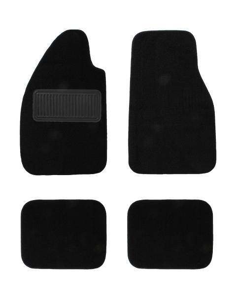 FLOOR MATS, BLACK CARPET, 4 PIECES FRONT & REAR, BUG SEDAN 1946-77