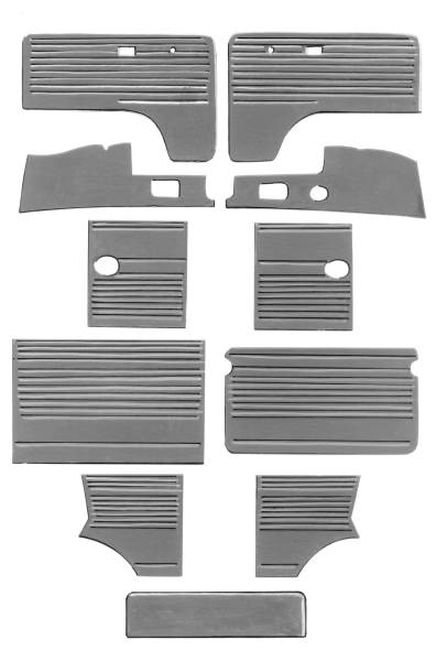 COMPLETE DOOR PANEL SET 11 PC KIT, BEIGE, BUS 1971-1976