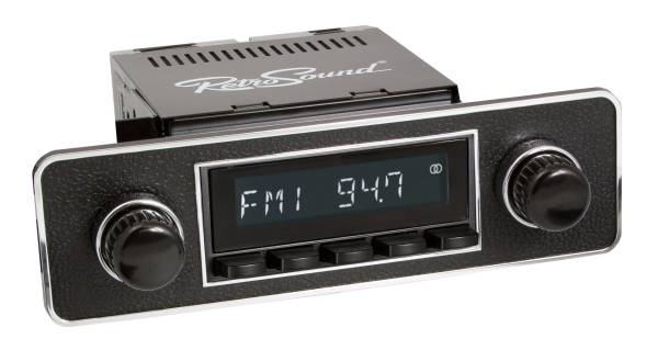 RADIO WITH BLUETOOTH, USB, AUX - BLACK KNOBS, BUTTONS & FACE PLATE, TYPE 3 1966-73