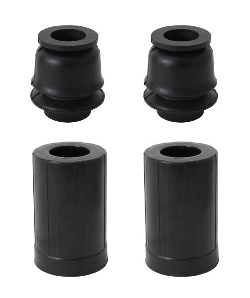 FRONT STRUT STOPS AND PLASTIC COVERS, SET OF 4, SUPER BEETLE 1971-73 1/2 (up to chassis # 1333003655)