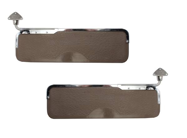 SUNVISORS, BROWN PANEL BOARD, LEFT & RIGHT, BUS 1950-67