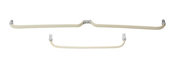 GRAB HANDLE, FULL MIDDLE BACK SEAT, IVORY WITH CHROME ENDS, BUS 1958-63 (1 Short & 1 Long Handle)