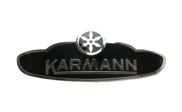 EMBLEM, KARMANN SIDE BODY BADGE, BUG CONV. 1961-79 (Last Ones, Post Clips Part # 141-938)