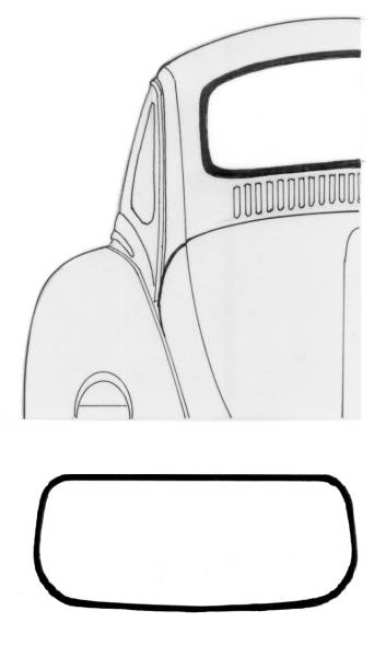 West Coast Metric - GLASS, REAR BACK HEATED WINDOW, BUG SEDAN 1972-77 (Ready to ship, Email or Call to Order)
