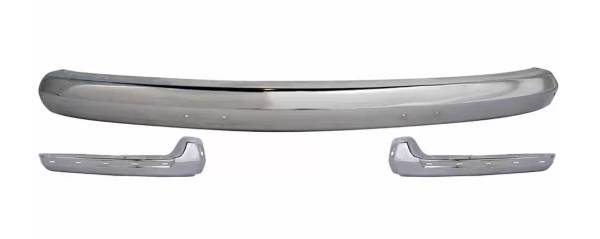 FRONT BUMPER, 3 PIECES CHROME, BUS 1968-72