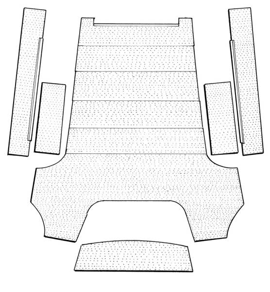 West Coast Metric - HEADLINER, CLOTH LIGHT GREY, BUG SEDAN 1961-62 (Call or Email to Order)