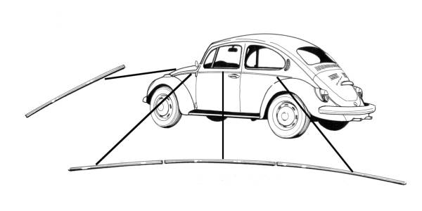 West Coast Metric - CHROME MOLDING KIT, STAINLESS STEEL 7 PIECE SET, BUG 1951-52