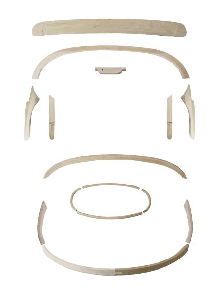 West Coast Metric - CONVERTIBLE TOP WOOD BOW KIT, BUG CONV. 1952-56 (See description for contents)