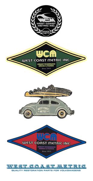 West Coast Metric - STICKER PACK, ASSORTED WCM STICKERS, SET OF 5