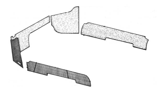 West Coast Metric - CARPET KIT, BLACK 5 PIECE TO BE USED WITH RUBBER MATS (#111-402), BUG SEDAN 1969-72 (Close Out, Last 1)